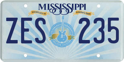 MS license plate ZES235