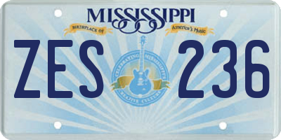 MS license plate ZES236