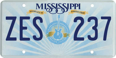 MS license plate ZES237