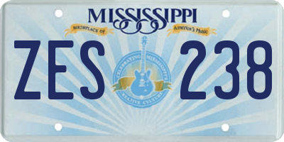 MS license plate ZES238
