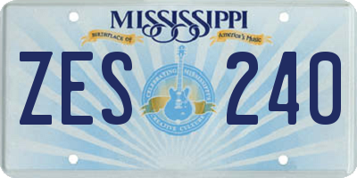 MS license plate ZES240