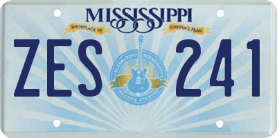 MS license plate ZES241