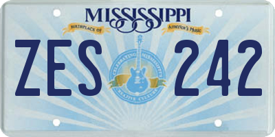 MS license plate ZES242