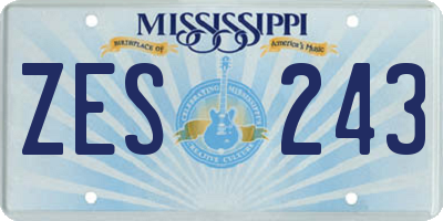 MS license plate ZES243