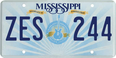 MS license plate ZES244