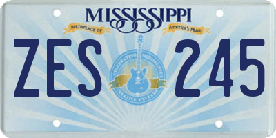 MS license plate ZES245