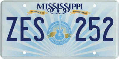 MS license plate ZES252