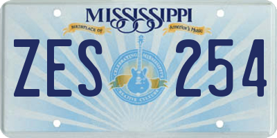 MS license plate ZES254