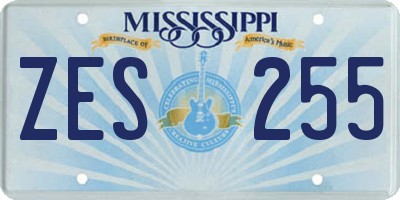 MS license plate ZES255