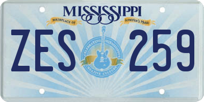 MS license plate ZES259