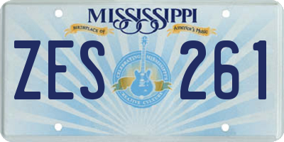 MS license plate ZES261