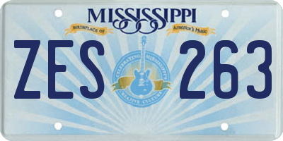 MS license plate ZES263