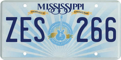 MS license plate ZES266