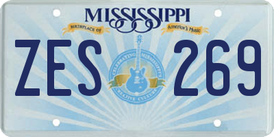 MS license plate ZES269