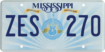 MS license plate ZES270