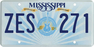 MS license plate ZES271