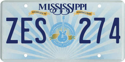 MS license plate ZES274