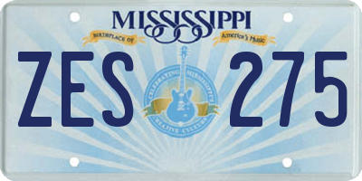 MS license plate ZES275