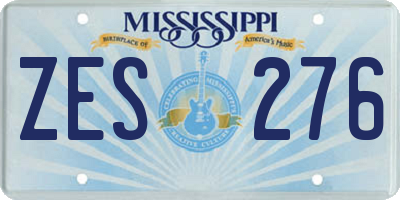 MS license plate ZES276