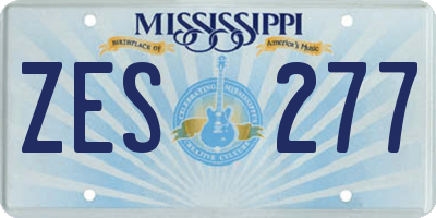 MS license plate ZES277