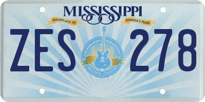 MS license plate ZES278