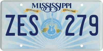 MS license plate ZES279