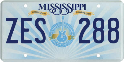 MS license plate ZES288