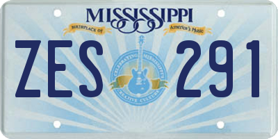 MS license plate ZES291