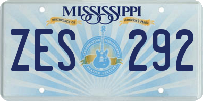 MS license plate ZES292