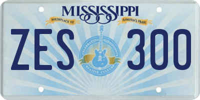 MS license plate ZES300