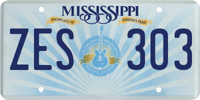 MS license plate ZES303