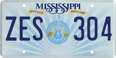 MS license plate ZES304
