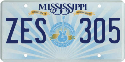 MS license plate ZES305