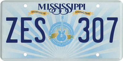 MS license plate ZES307