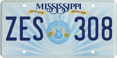 MS license plate ZES308