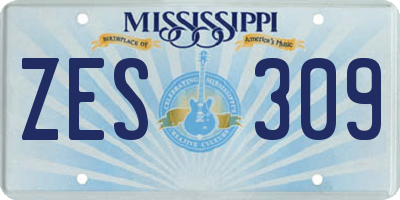MS license plate ZES309