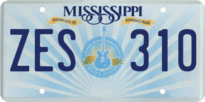 MS license plate ZES310