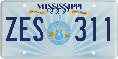 MS license plate ZES311