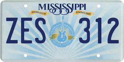 MS license plate ZES312