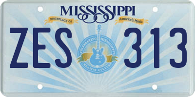 MS license plate ZES313