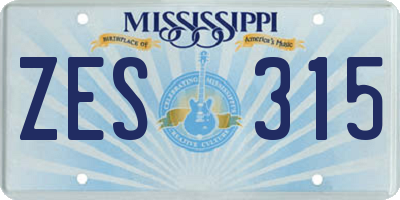 MS license plate ZES315