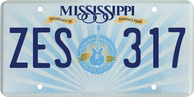 MS license plate ZES317