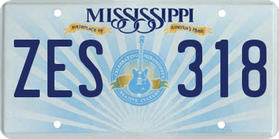 MS license plate ZES318