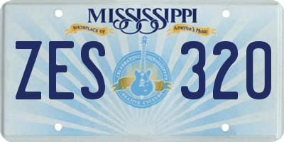 MS license plate ZES320