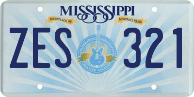 MS license plate ZES321