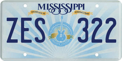 MS license plate ZES322