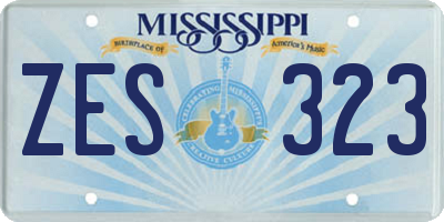MS license plate ZES323
