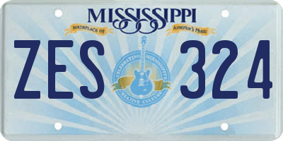 MS license plate ZES324