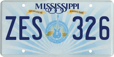 MS license plate ZES326