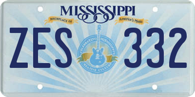 MS license plate ZES332